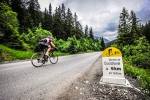 road cycling in the french alps